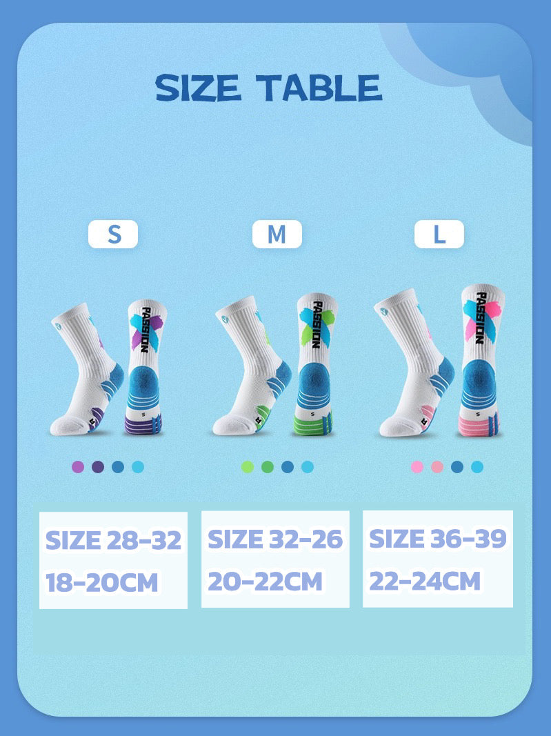 Veidoorn Kids Basketball Socks with Colourful Design and High-Quality Materials