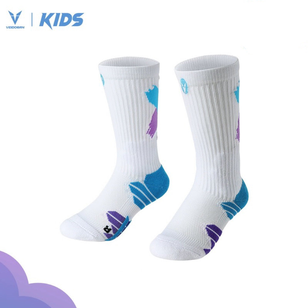 Veidoorn Kids Basketball Socks with Colourful Design and High-Quality Materials