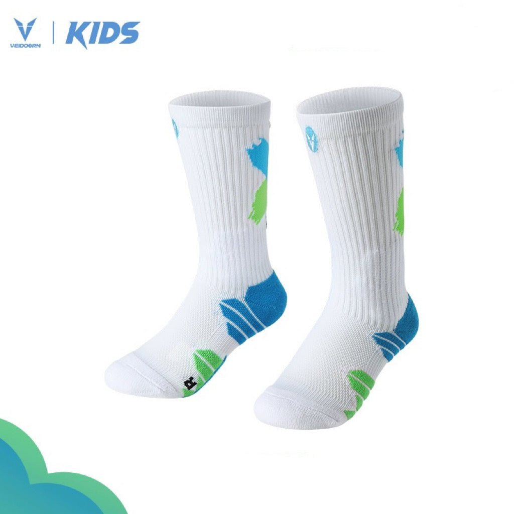 Veidoorn Kids Basketball Socks with Colourful Design and High-Quality Materials