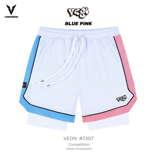 Veidoorn Summer 2 in 1 Set Basketball Shorts with Sports Compression Tight