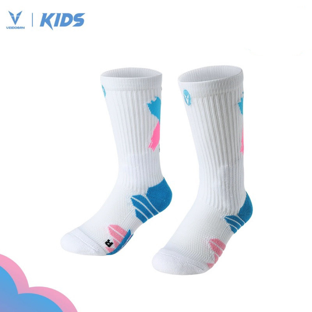 Veidoorn Kids Basketball Socks with Colourful Design and High-Quality Materials