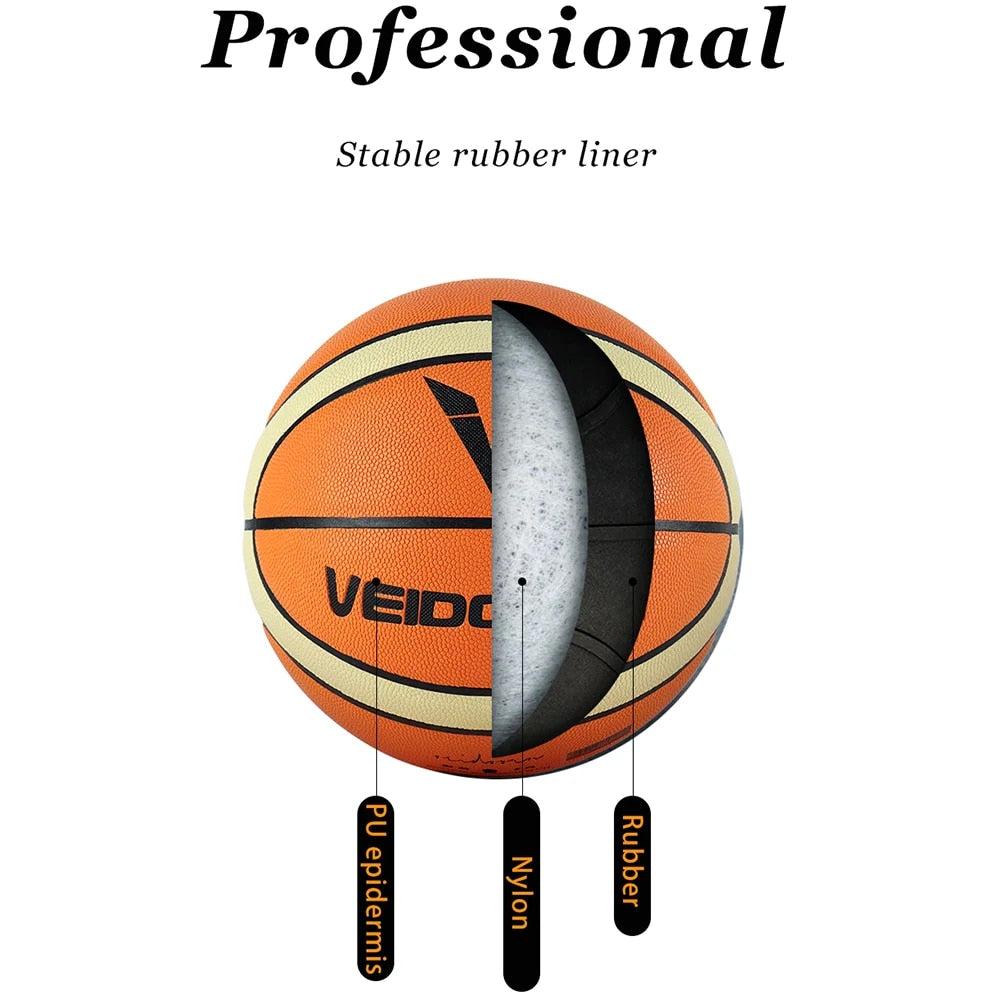 Veidoorn Professional Standard Competition-grade Size 7 Basketball Come With Free Airpump And Basketball Net!