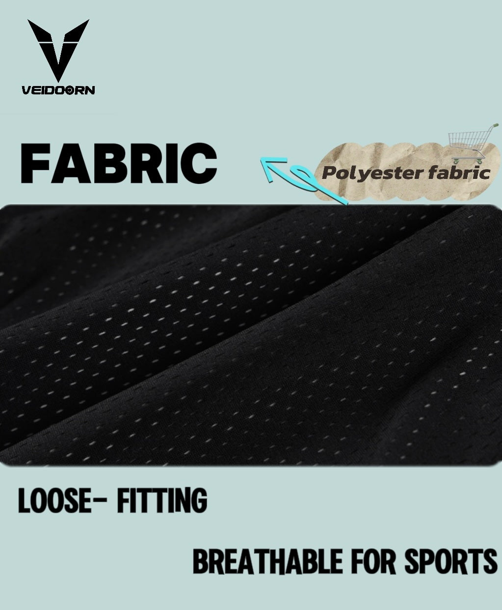 Veidoorn 'Starry' Basketball Running Workout Sports Shorts with Breathable Materials