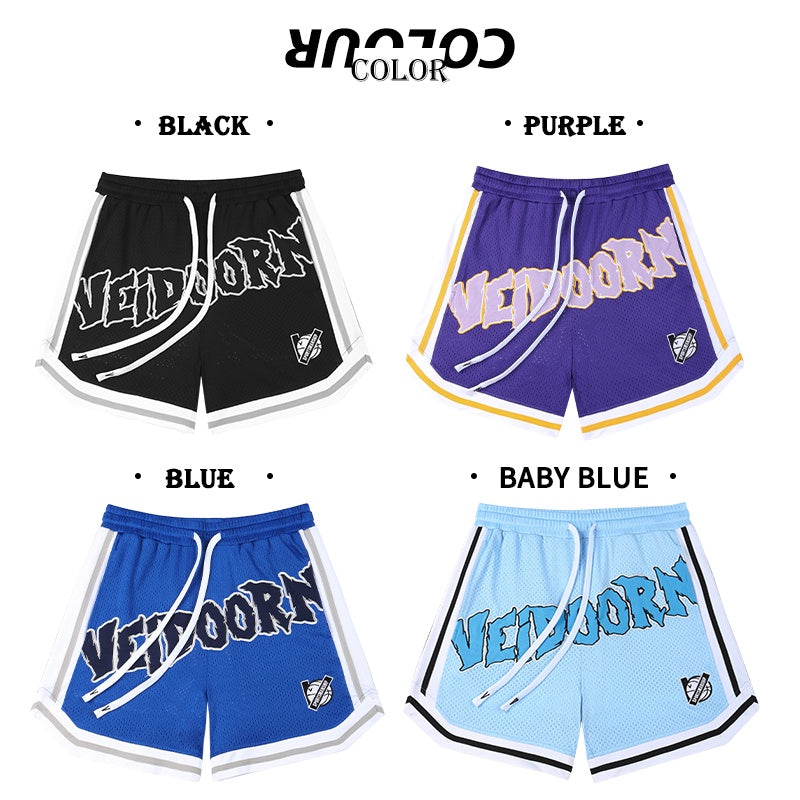 Veidoorn Embroidery Street Style Reverse Sport Shorts