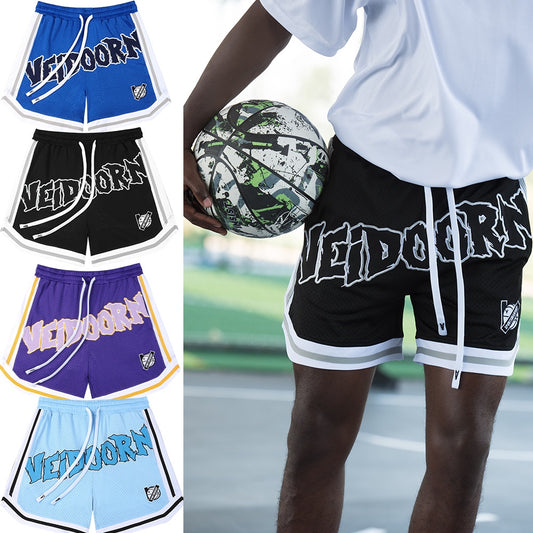 Veidoorn Embroidery Street Style Reverse Sport Shorts